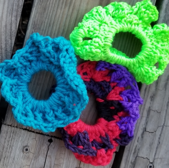 Neon Handmade crochet Scrunchies - Picture 1 of 3